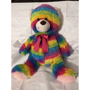 Dan Dee Collector's Choice Plush Rainbow Teddy Bear 20" Stuffed Animal EUC